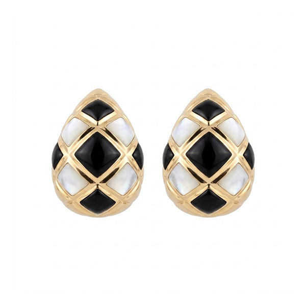 14K Kabana Onyx & Mother-of-Pearl Teardrop Earrings